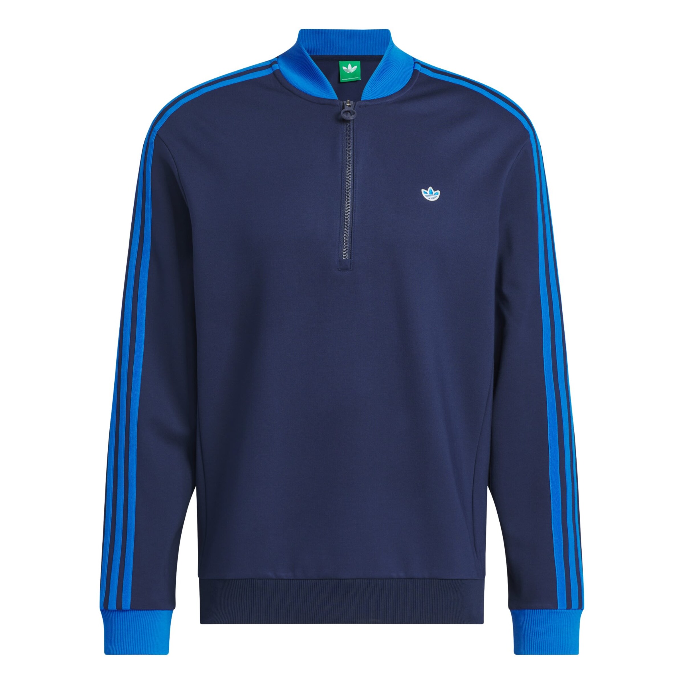 ADIDAS PERFORMANCE Sportsweatshirt 'Originals 3-Stripes 1/4 Zip' in Blau: Vorderseite
