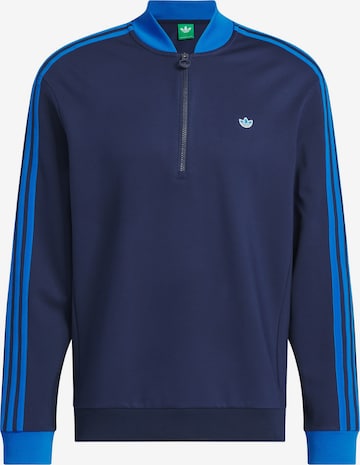 ADIDAS PERFORMANCE Sportsweatshirt 'Originals 3-Stripes 1/4 Zip' in Blau: Vorderseite