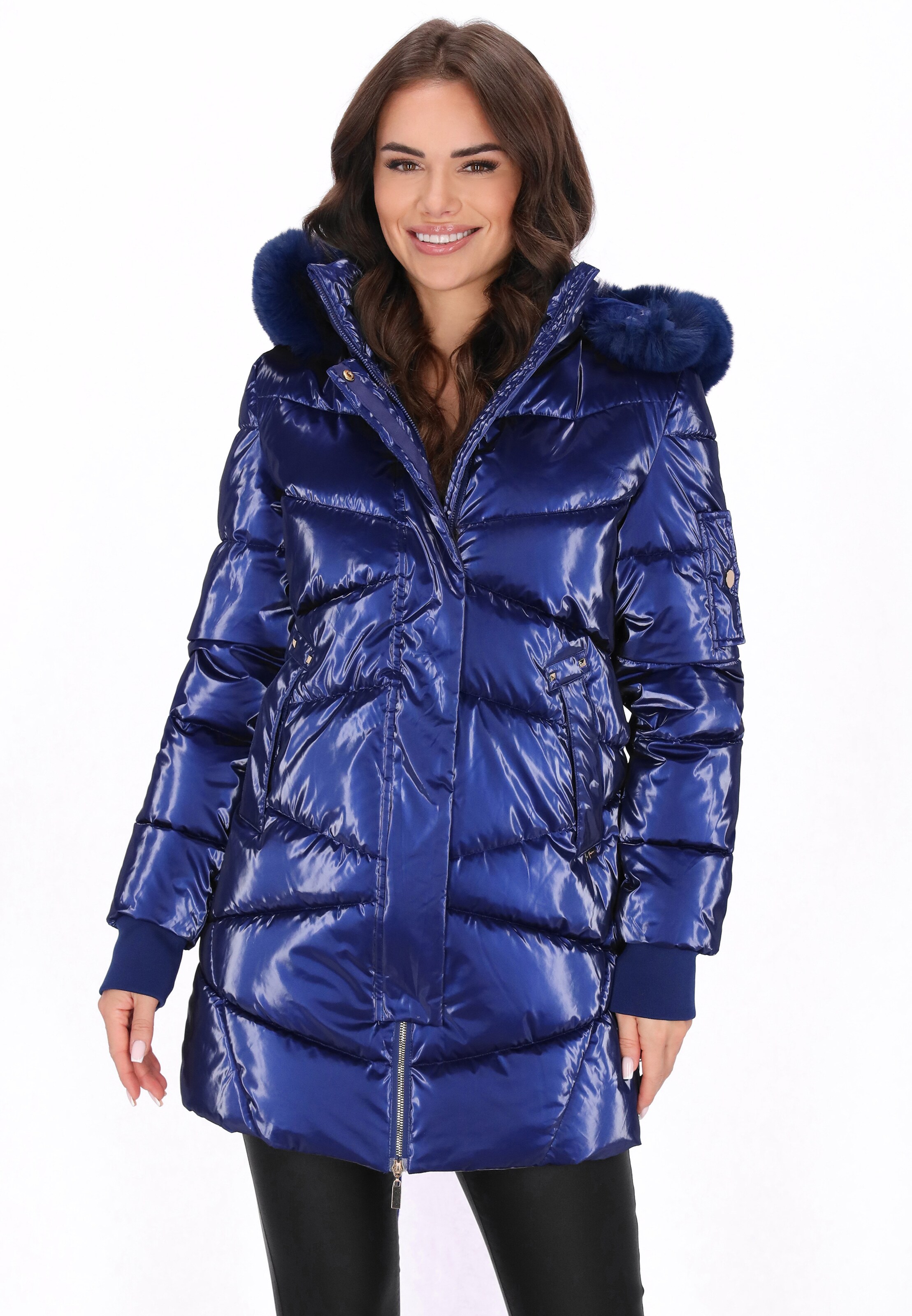 faina - Sobretudo de inverno em azul: frente