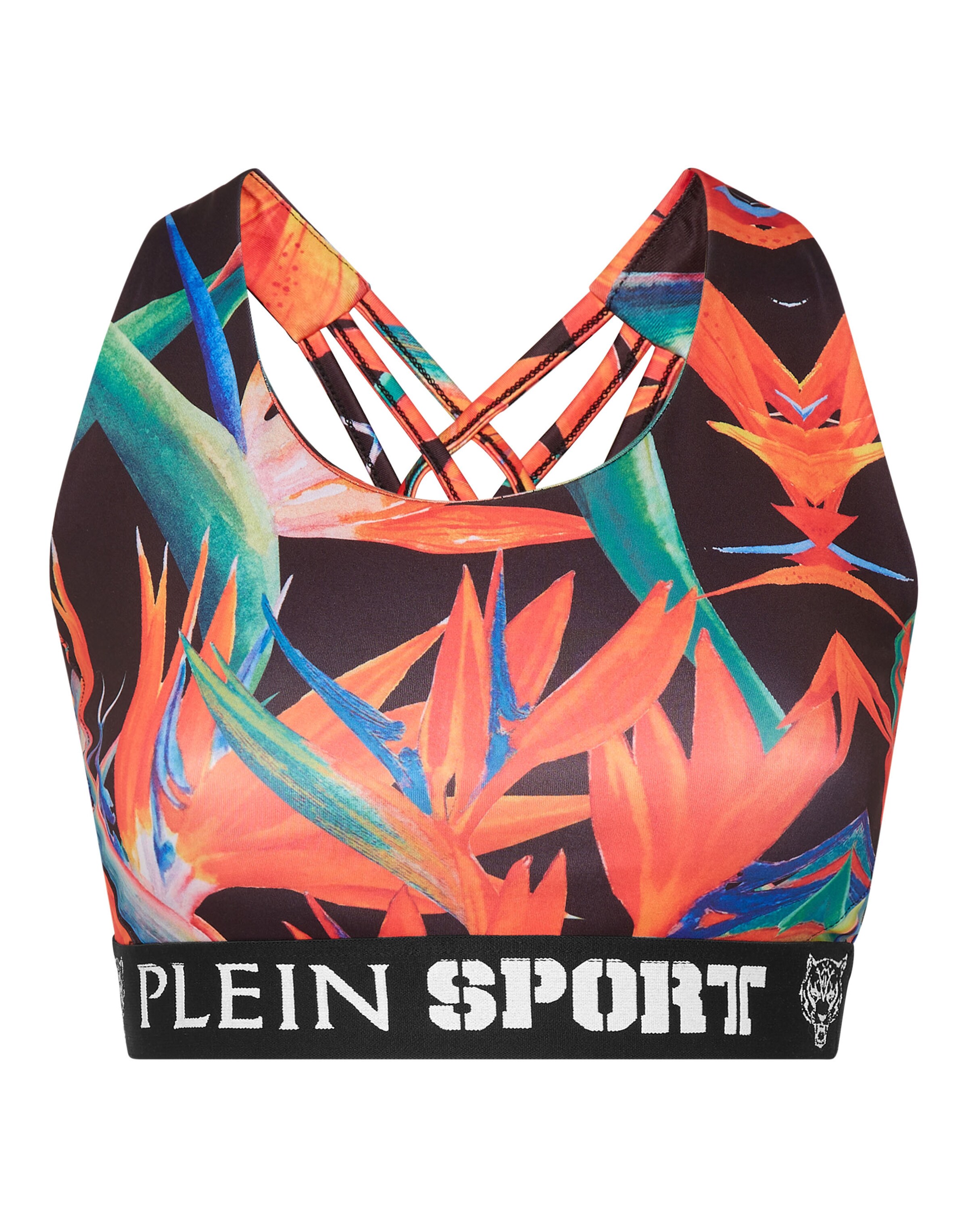 Plein Sport - Soutien Bustier Top desportivo em preto: frente