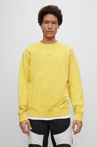 BOSS Sweatshirt 'Wefade' in Yellow: front