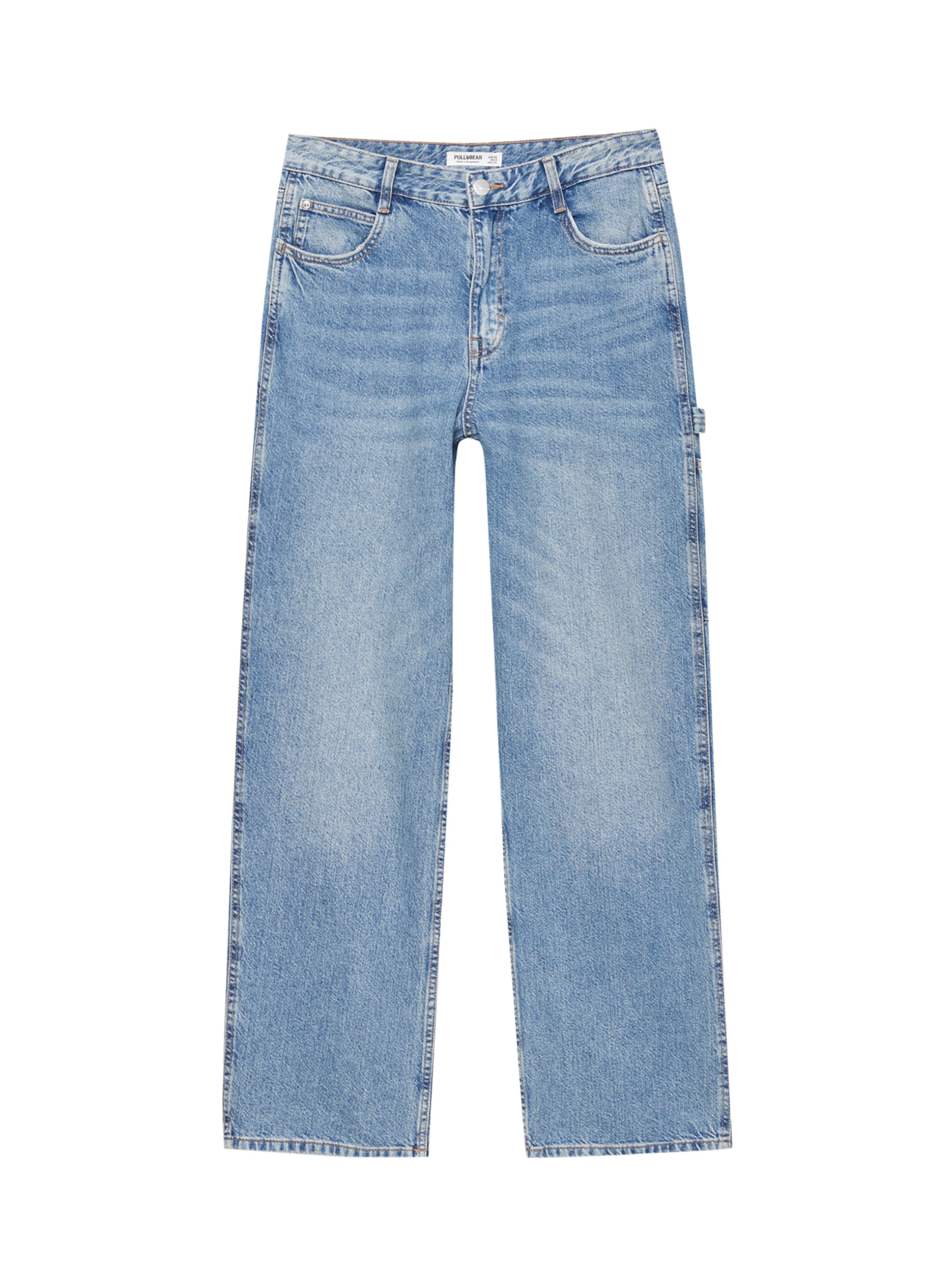 Regular Jeans de la Pull&Bear pe albastru: față