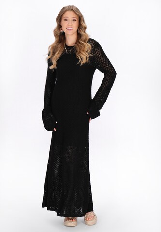 IZIA - Vestido de malha 'Festival' em preto: frente