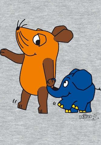 LOGOSHIRT Shirt 'Maus & Elefant' in Grau