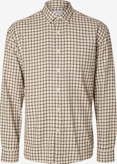 SELECTED HOMME Button Up Shirt 'OWEN' in Cream / Kitt / Dark brown, Item view