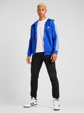 ADIDAS SPORTSWEAR Athletic Zip-Up Hoodie 'Essentials' in Blue