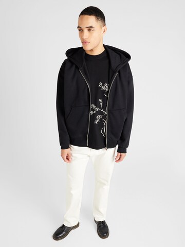 TOPMAN Zip-Up Hoodie in Black