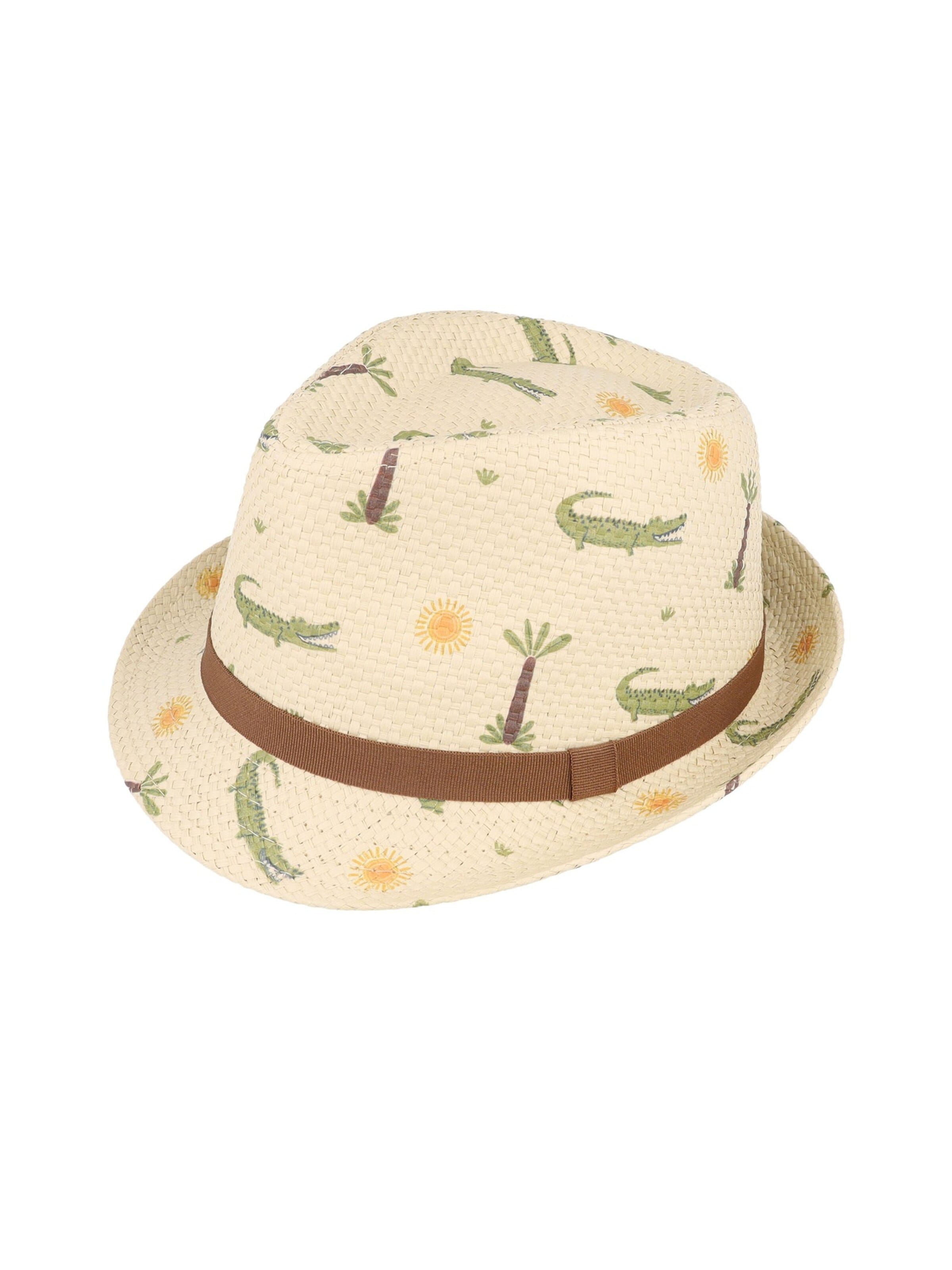 MAXIMO Hat 'KIDS BOY-Trilby Alligator' in White: front