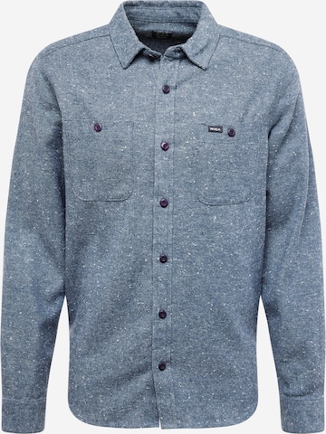 RVCA Regular fit Button Up Shirt 'HARVEST NEPS' in Blue: front