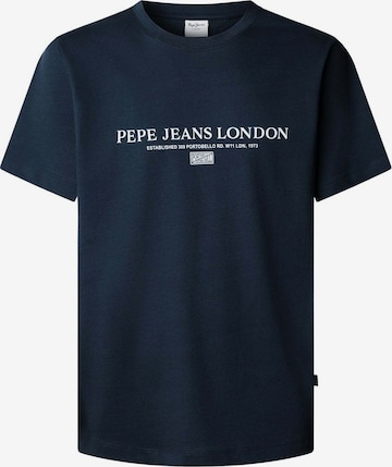 T-Shirt Pepe Jeans en bleu : devant