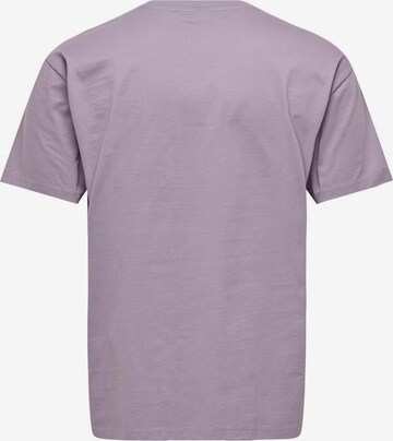 Only & Sons T-Shirt 'Fred' in Lila