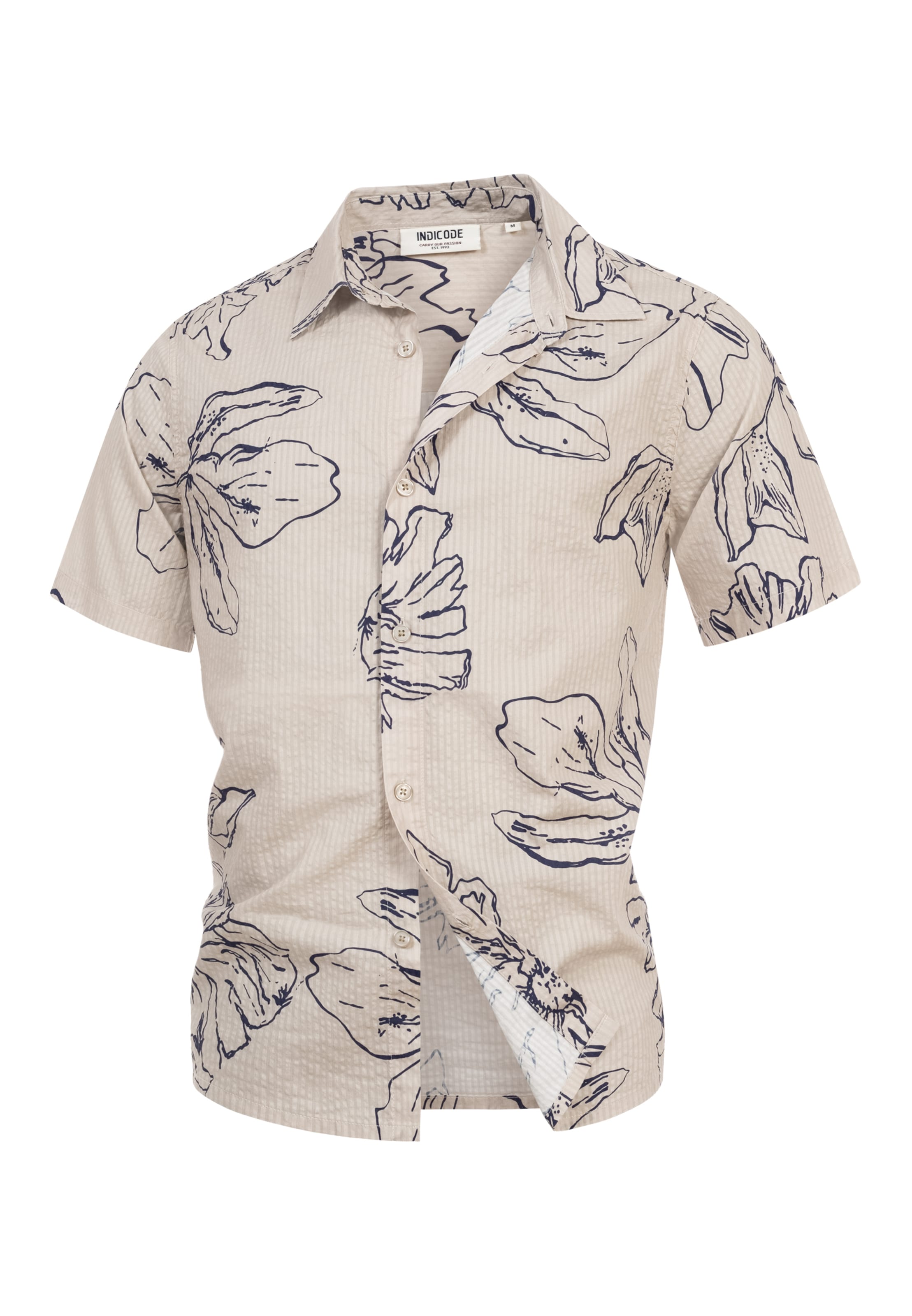 INDICODE JEANS Regular fit Business shirt in Beige: front