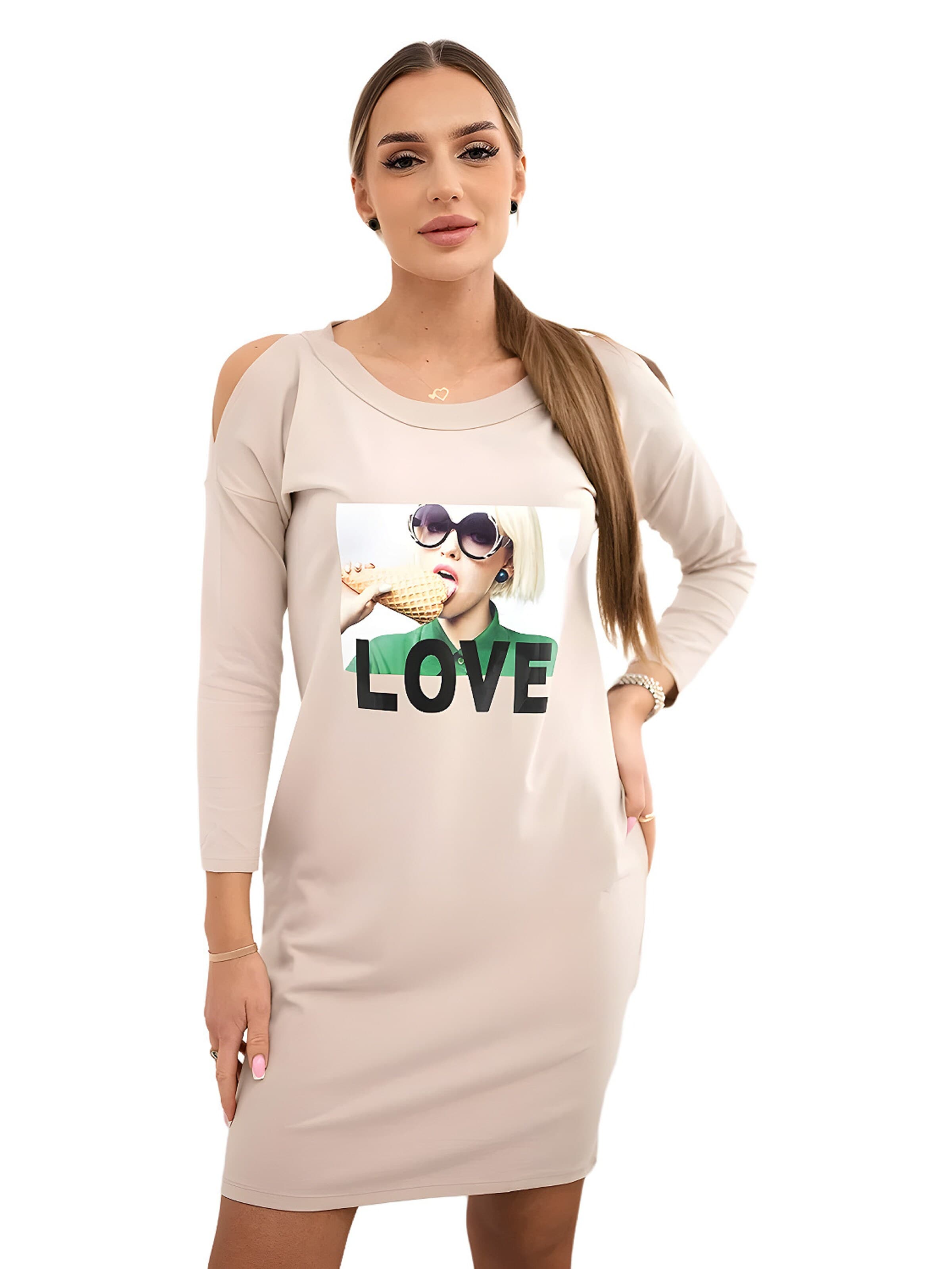 Lumera Jurk in Beige: voorkant