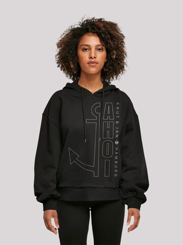 F4NT4STIC Sweatshirt 'Ahoi Anker Outlines Knut & Jan Hamburg' in Schwarz: Vorderseite