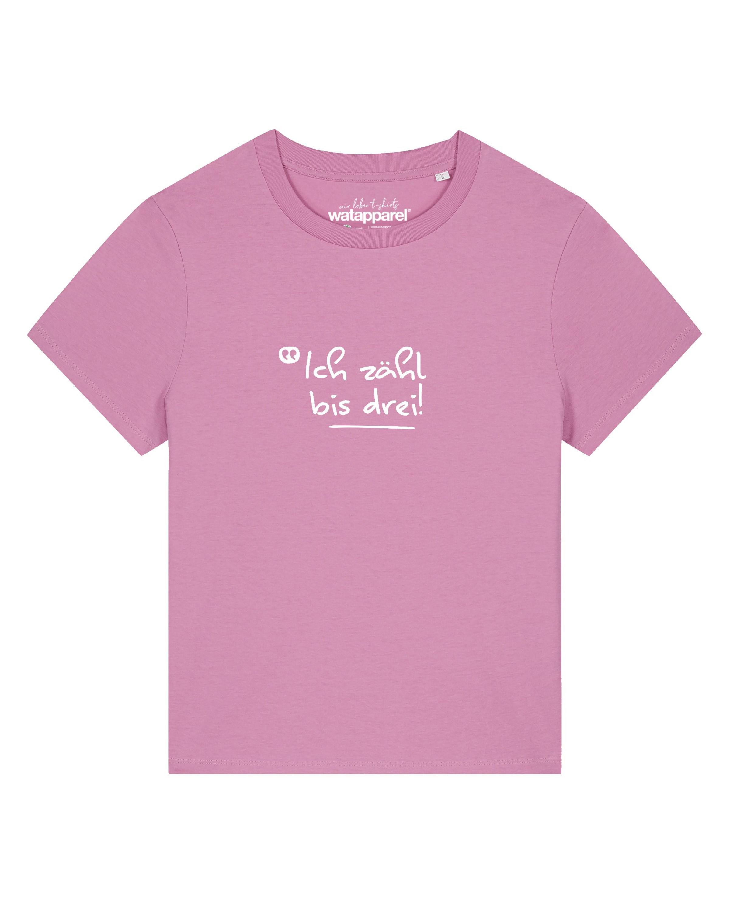 Maglietta 'Ich Zähl Bis Drei' di Watapparel in rosa: frontale