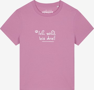Maglietta 'Ich Zähl Bis Drei' di Watapparel in rosa: frontale