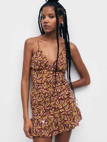 Pull&Bear Summer dress in Brown: front