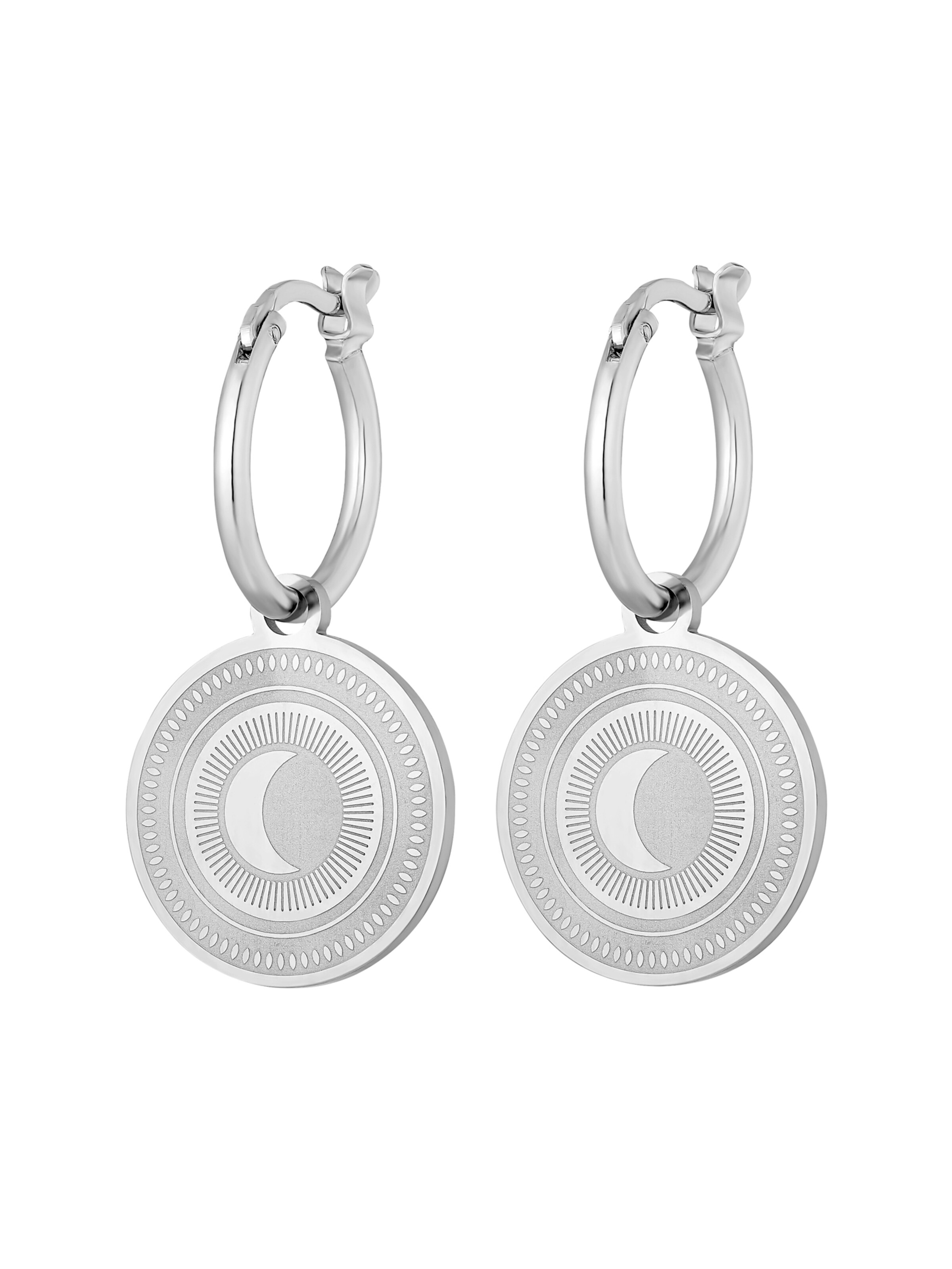Boucles d'oreilles 'Moon' Heideman en argent : devant