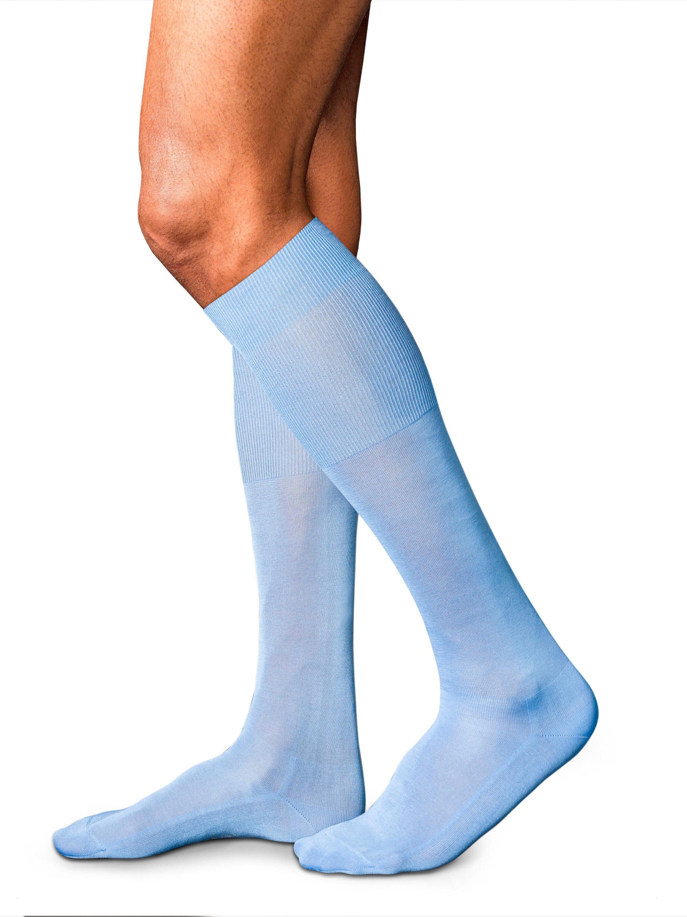 FALKE Knee High Socks 'No. 9 Pure Fil d´Écosse' in Blue