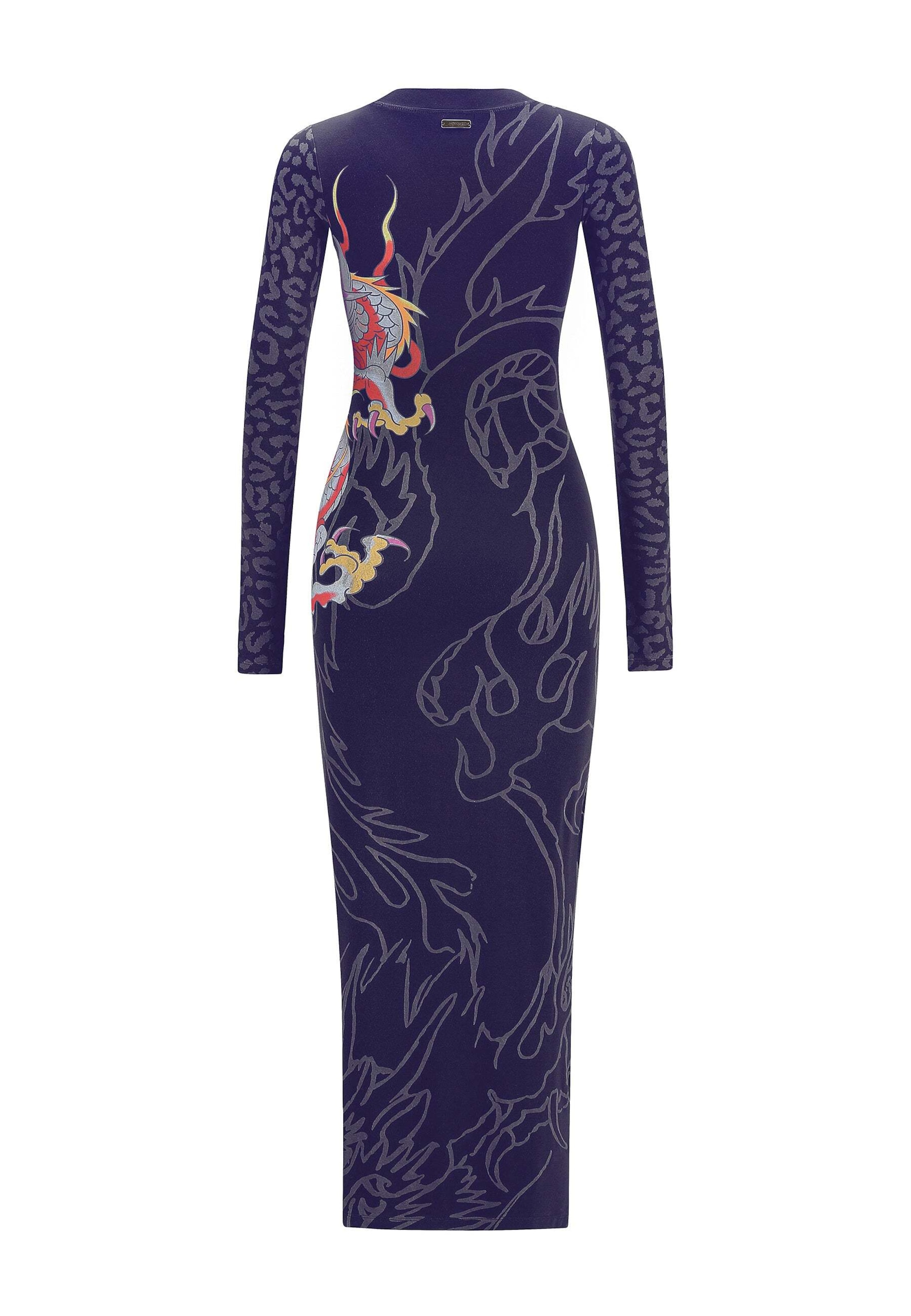 Robe 'Dragon Flame' Ed Hardy en bleu
