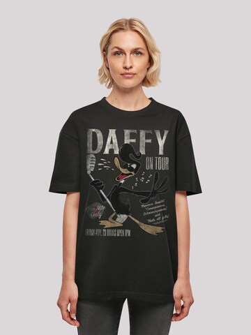 Maglia extra large 'Looney Tunes Daffy Duck Concert' di F4NT4STIC in nero: frontale