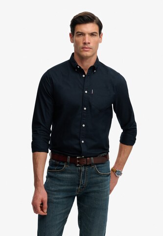 Superdry & Co Comfort fit Overhemd 'Essential' in Blauw: voorkant