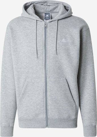 new balance Кофта на молнии 'Essentials' в Серый: спереди