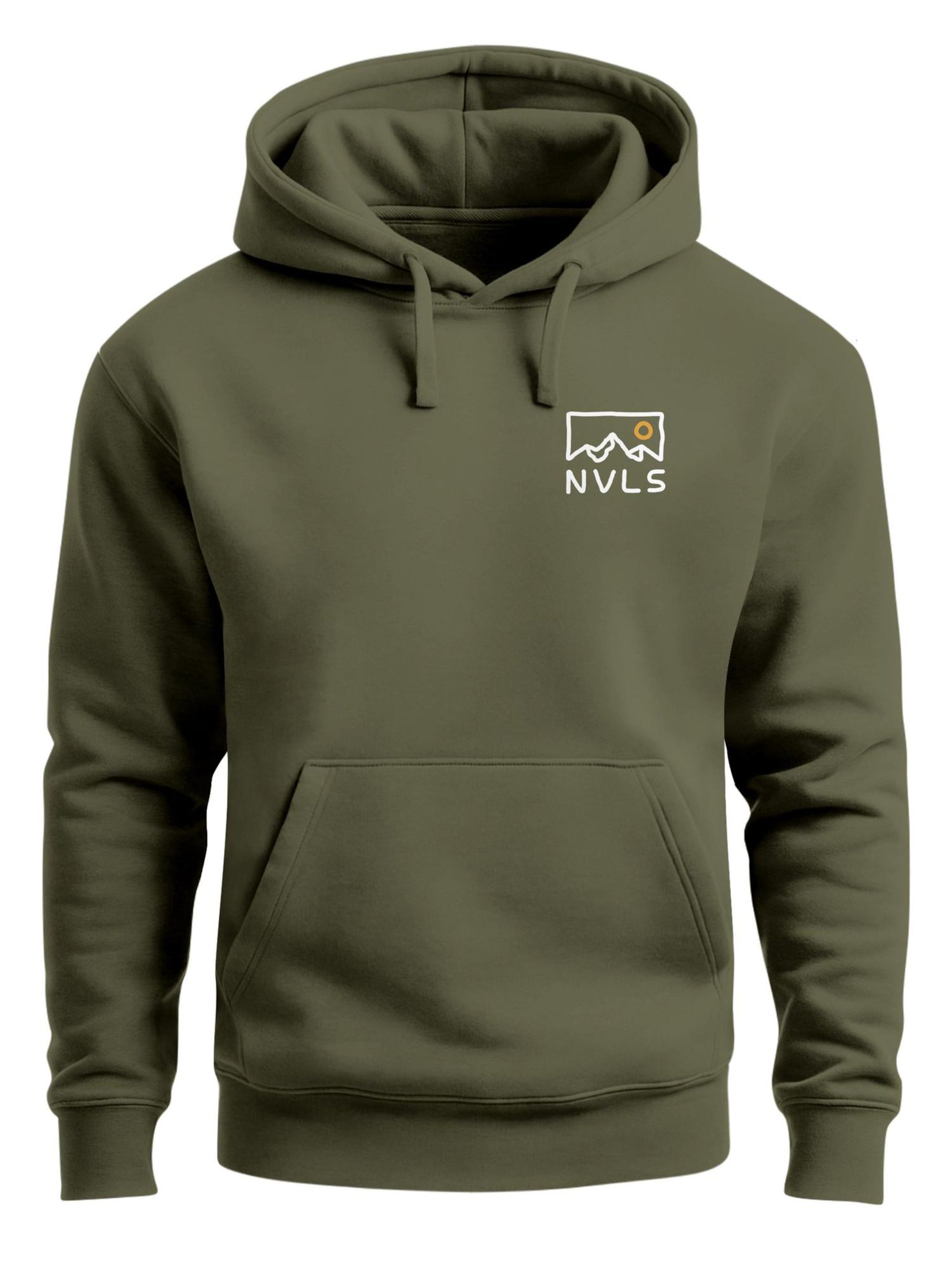 Neverless Sweatshirt 'Mountain Badge' in Green: front