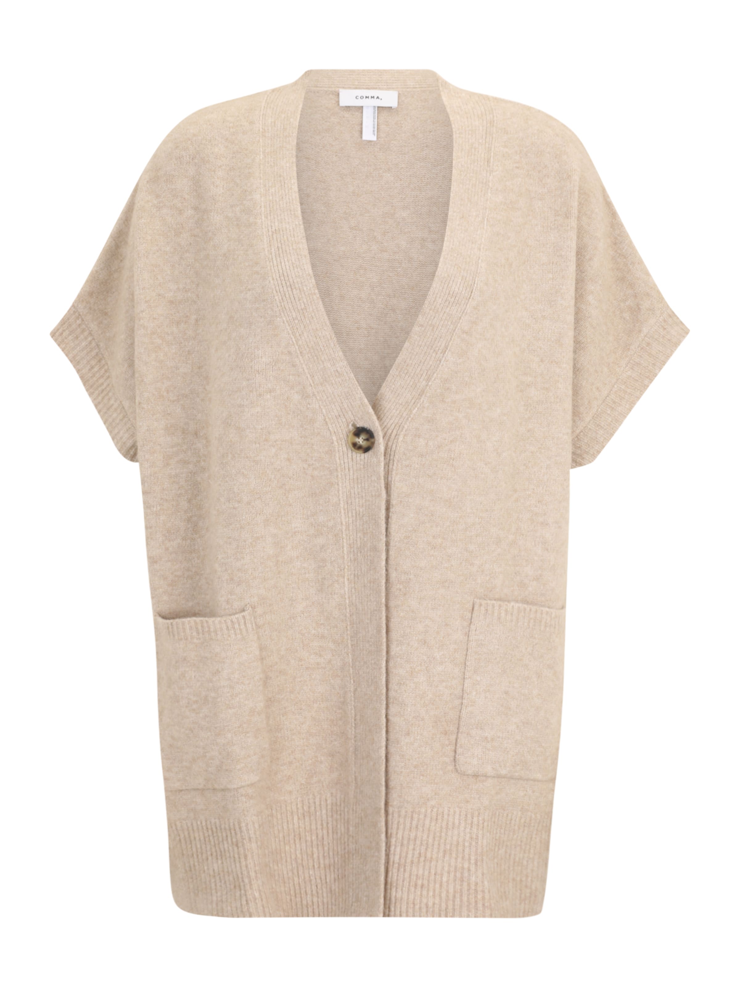 COMMA Gebreid vest in Beige: voorkant