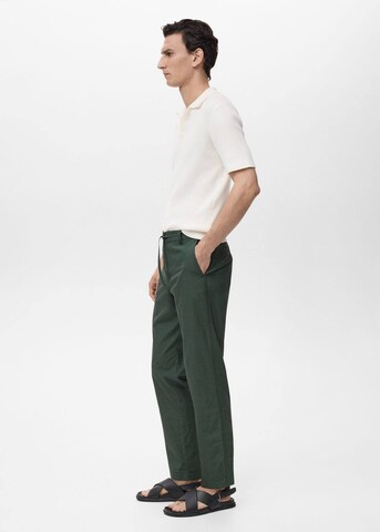 MANGO MAN Regular Chino Pants 'Allen' in Green