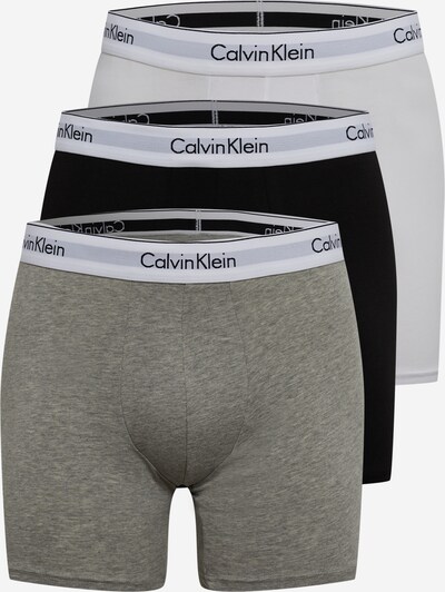 Calvin Klein Underwear Bokserice u siva melange / crna / bijela, Pregled proizvoda