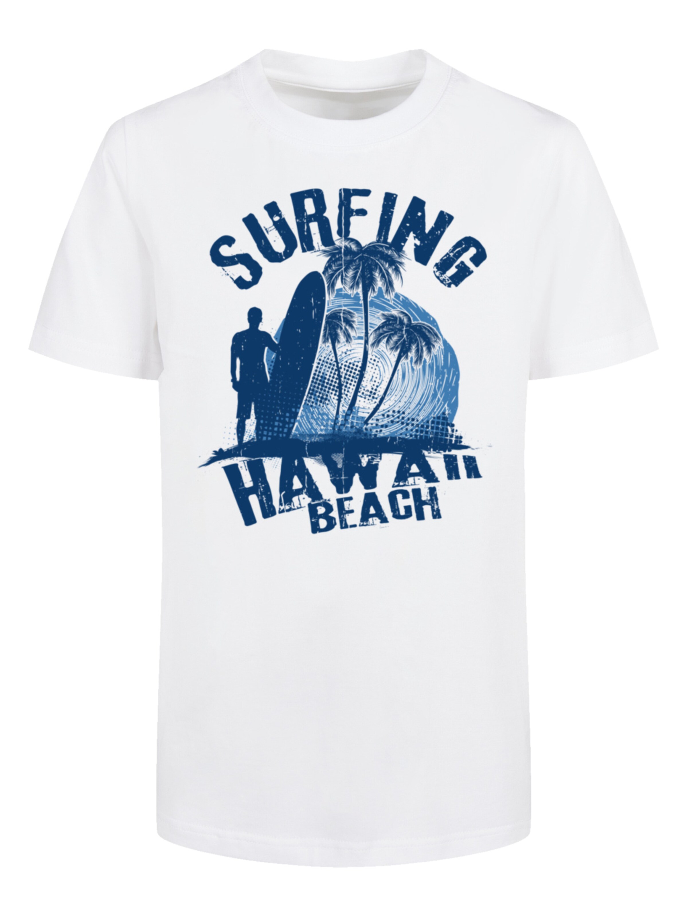 F4NT4STIC Shirt 'Hawaii Surf Beach Summer' in Wit: voorkant