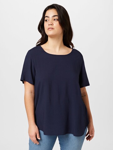 ONLY Carmakoma - Blusa 'Lolli' em azul: frente