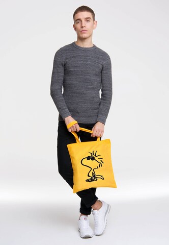 LOGOSHIRT Shopper 'Peanuts - Woodstock' in Geel: voorkant