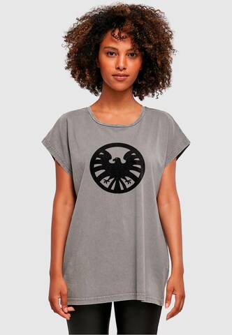 ABSOLUTE CULT Shirt 'Captain Marvel - Nick Fury' in Grey: front