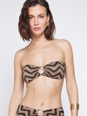 Tezenis Bandeau Bikini Top in Brown: front