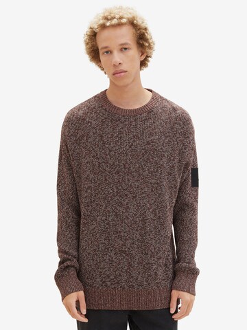 TOM TAILOR DENIM Sweater in Brown: front