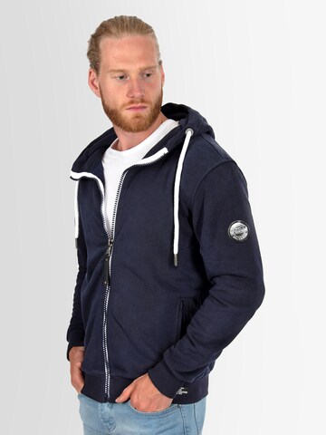 Alessandro Salvarini Zip-Up Hoodie 'Gilio' in Blue: front