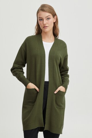 Oxmo Knit Cardigan in Green: front