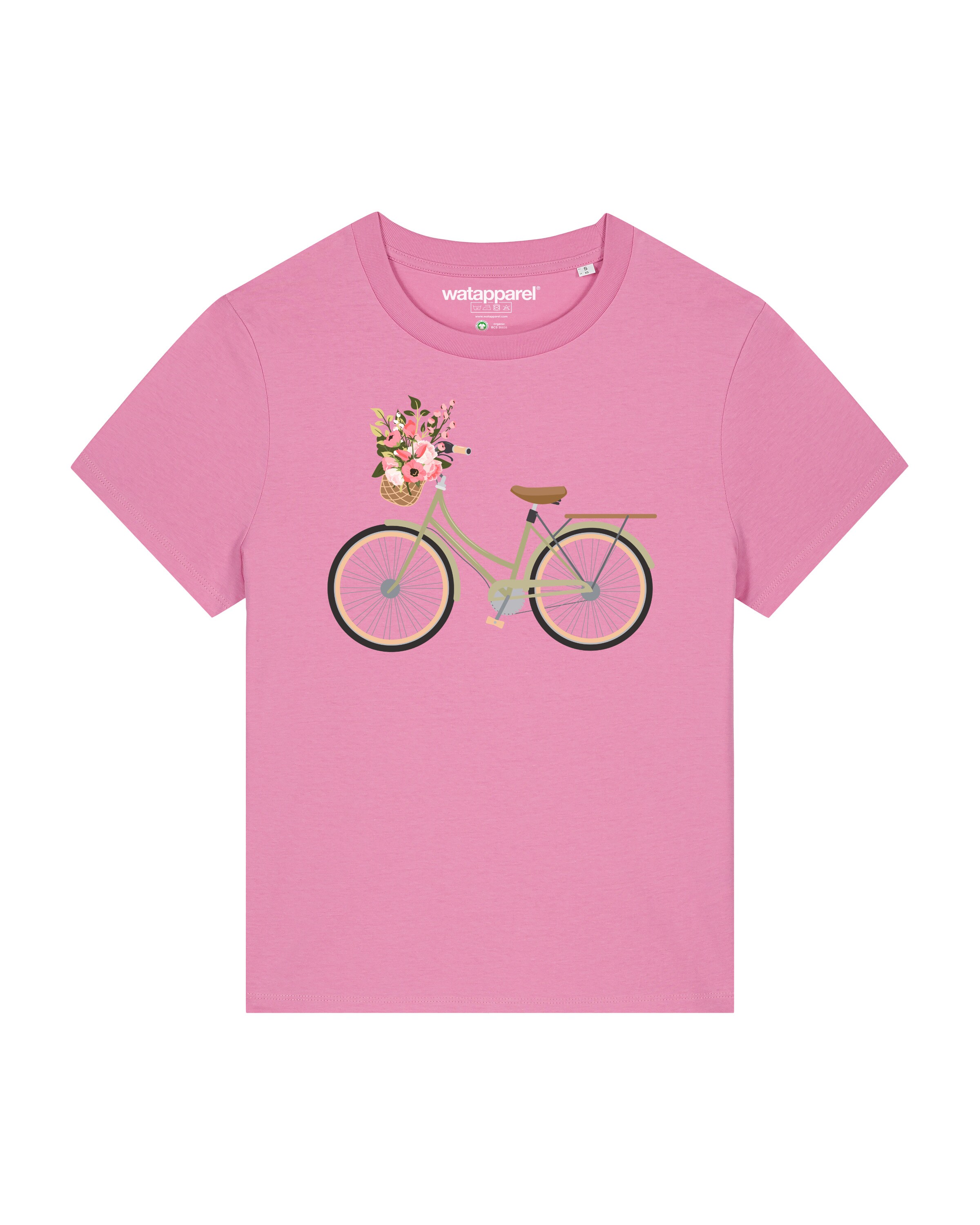Maglietta 'Damenfahrrad' di Watapparel in rosa