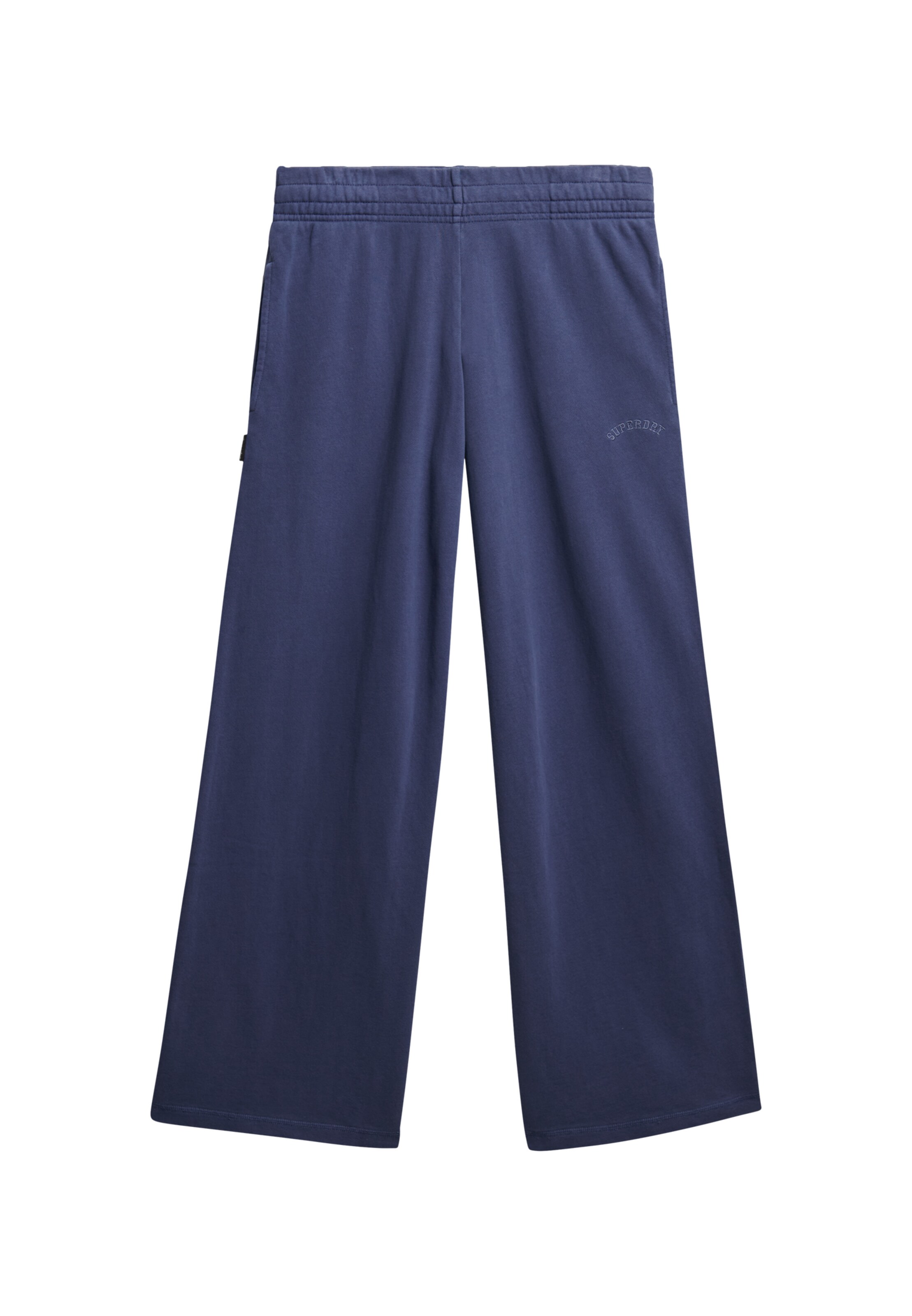 Superdry Wide leg Broek 'Athletic Essentials' in Blauw: voorkant