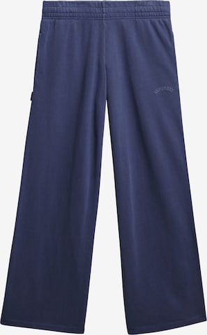 Wide Leg Pantalon 'Athletic Essentials' Superdry en bleu : devant
