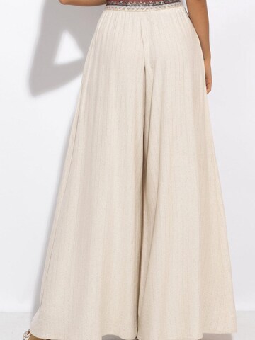 JIORO Wide leg Broek 'ESSENTIALS' in Beige