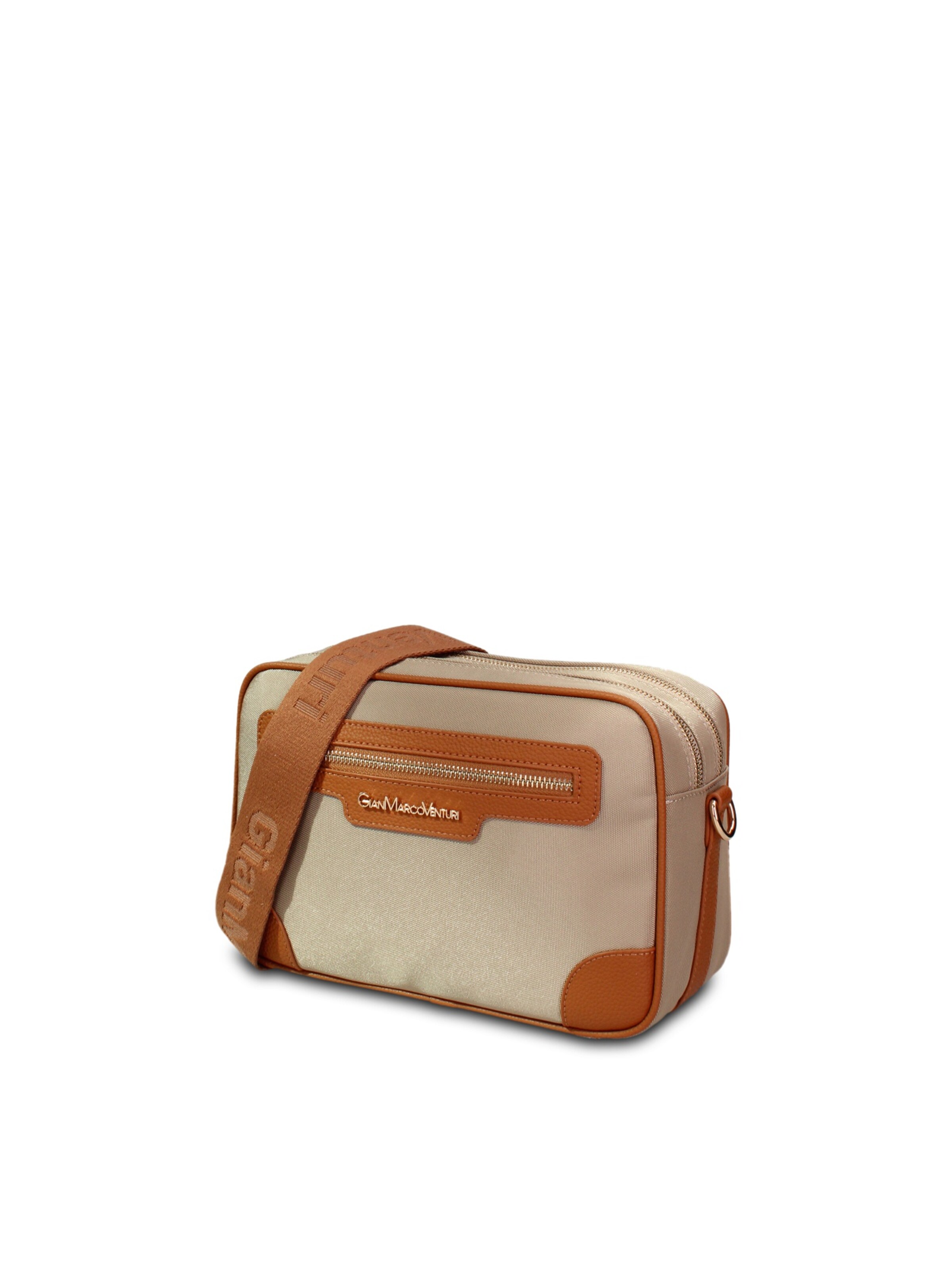Borsa a tracolla 'Borsa a Tracolla Pelle Vegana Gianmarco Venturi Nera e - Versatile Donna' di GianMarco Venturi in beige: frontale