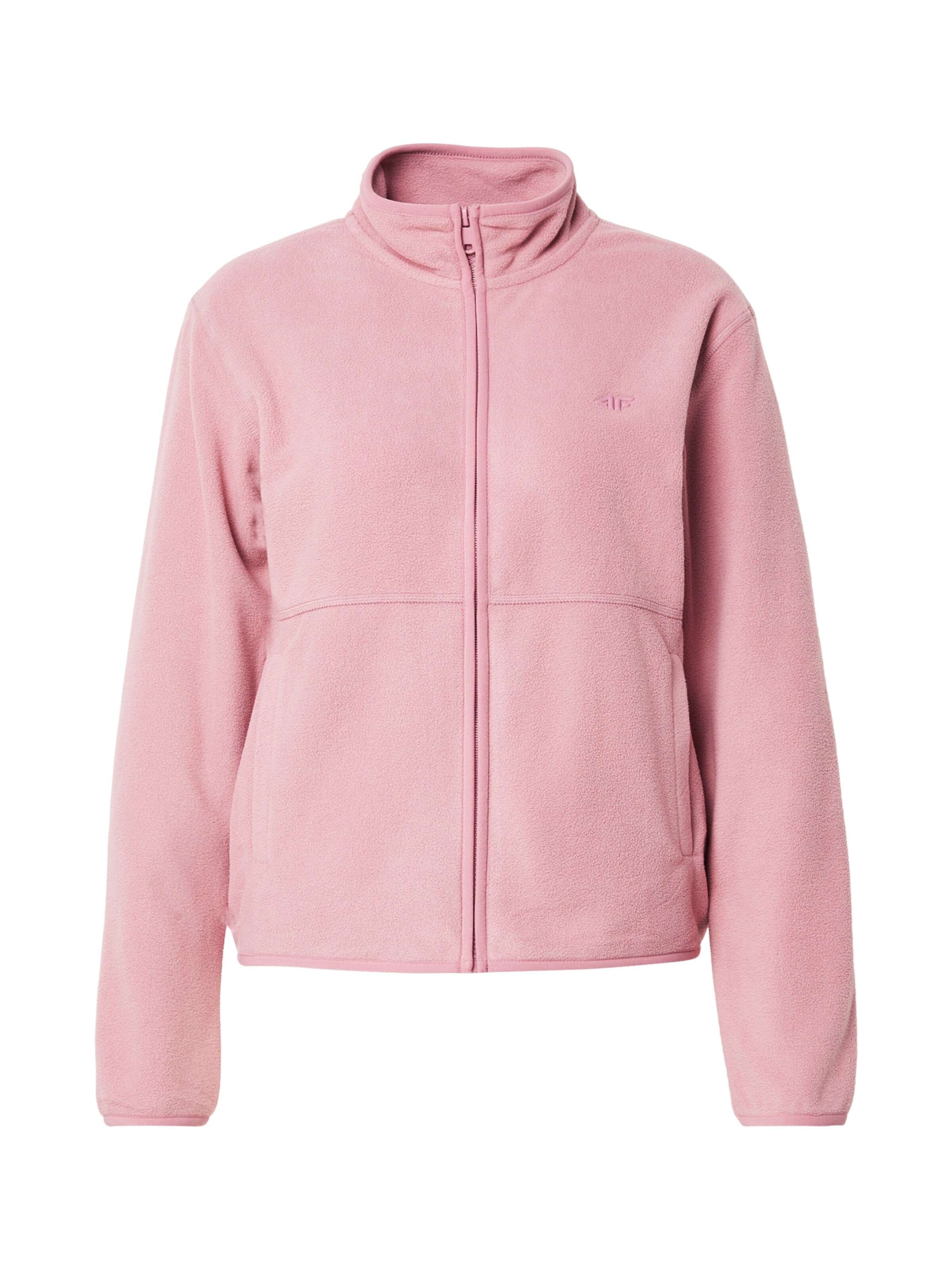 4F Λειτουργική ζακέτα φλις σε ροζ: μπροστά