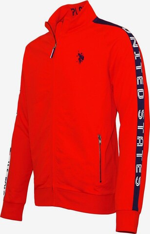 U.S. POLO ASSN. Zip-Up Hoodie in Red