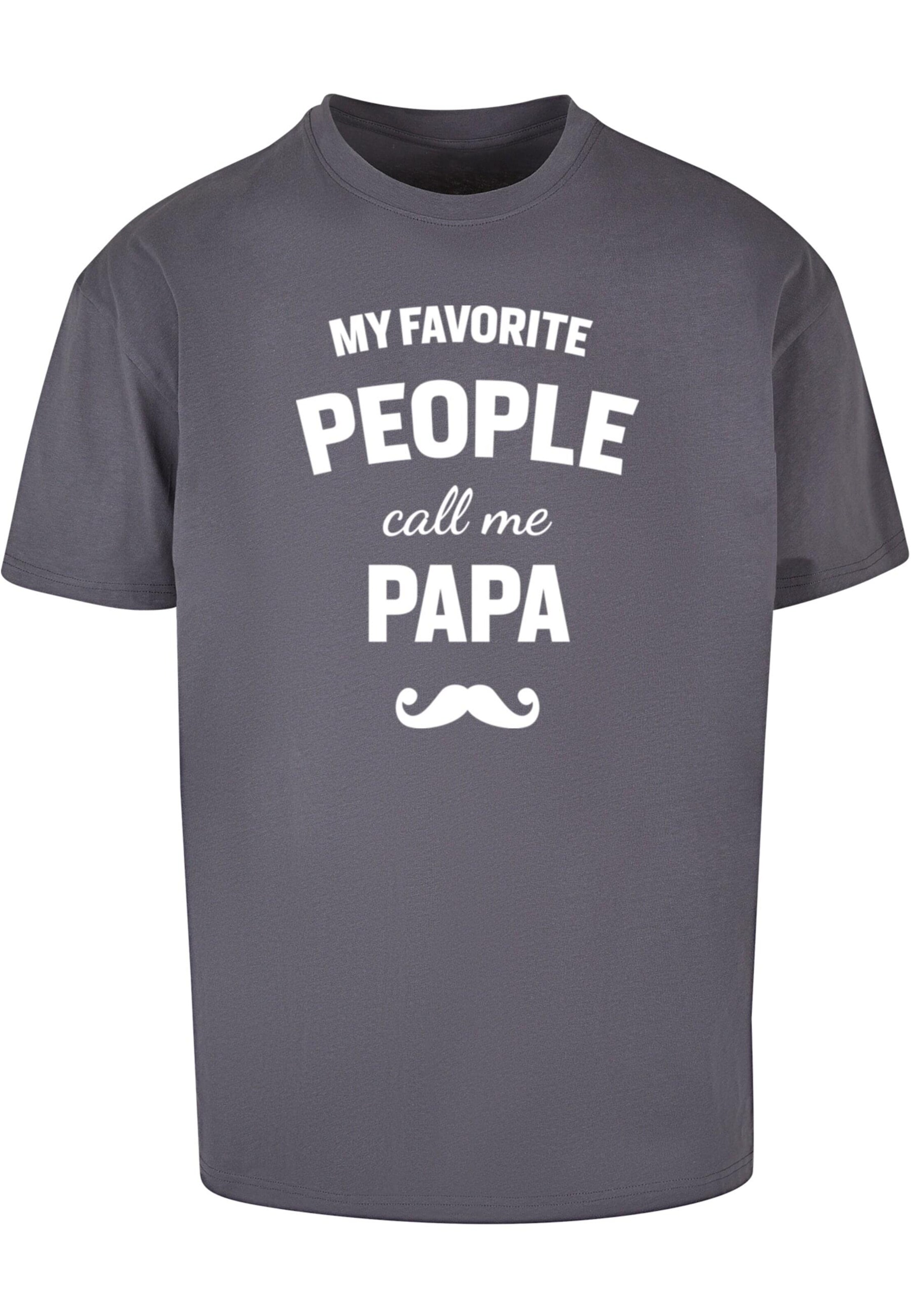 Merchcode Shirt 'Fathers Day - My Favorite People Call Me Papa' in Grey: front