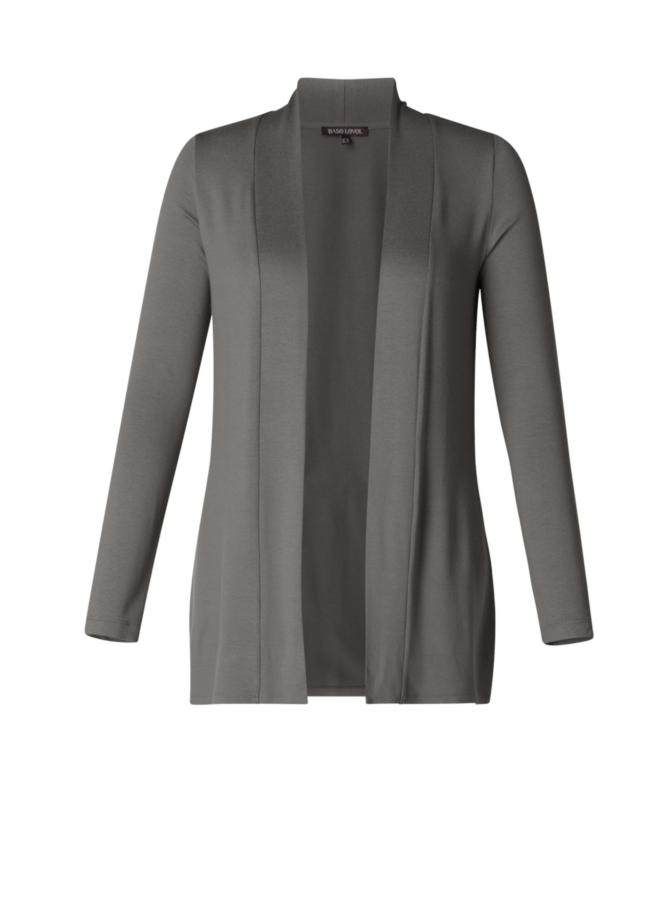 BASE LEVEL CURVY Strickjacke in Grau: Vorderseite