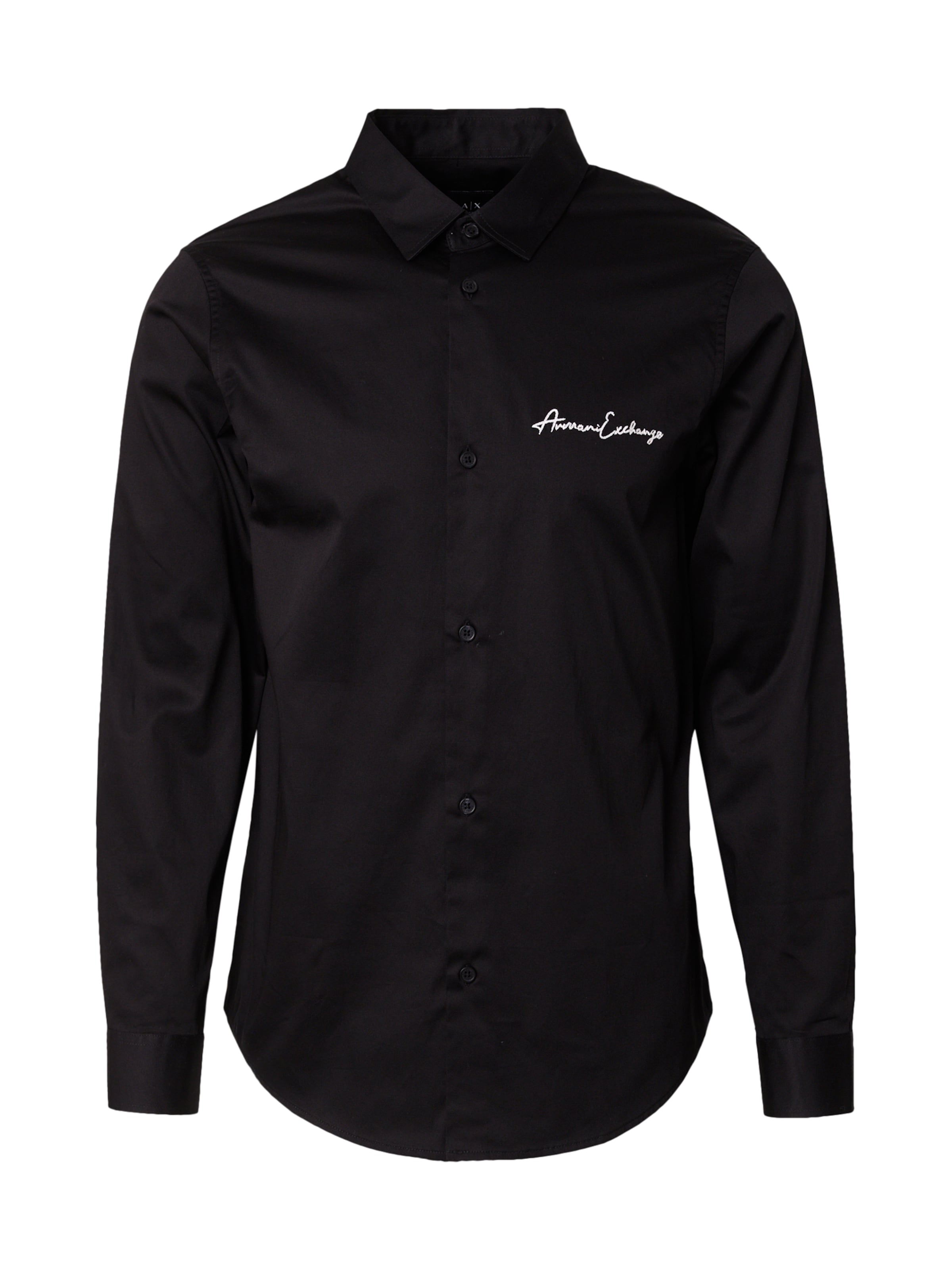 ARMANI EXCHANGE Средняя посадка Рубашка в Черный: спереди