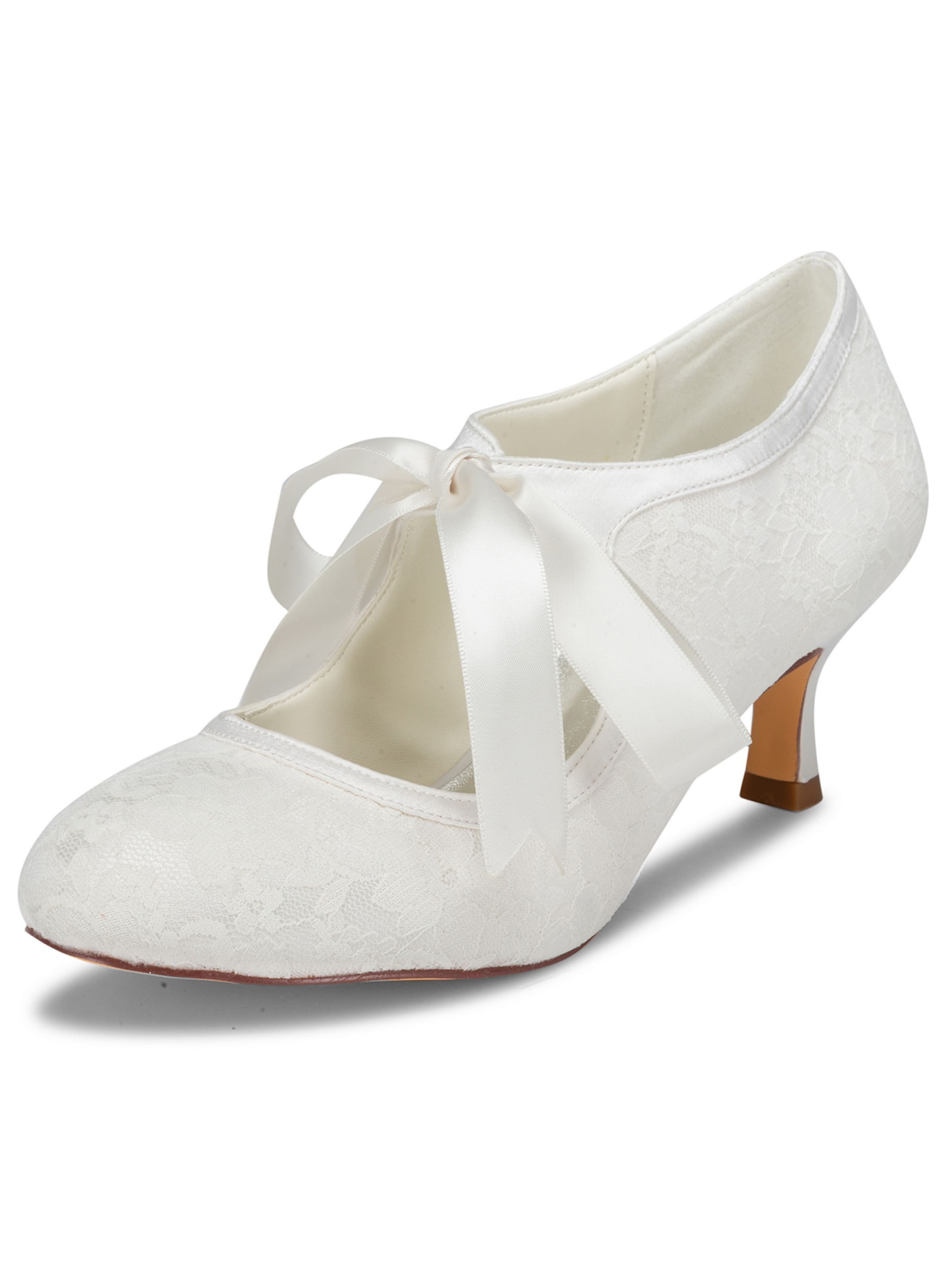 jiajia Pumps '14031-1 Elegante Spitzen-Pumps in  mit Schleife, Vintage Stil'‌ in Beige: Vorderseite